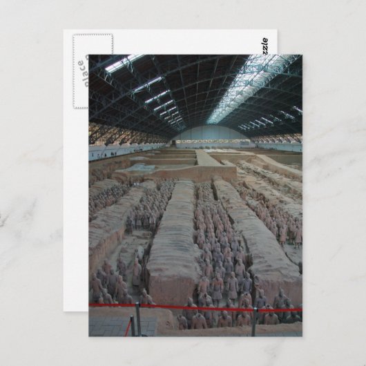Het terracotta leger van keizer Qin Xian China Briefkaart (Voorkant / Achterkant)