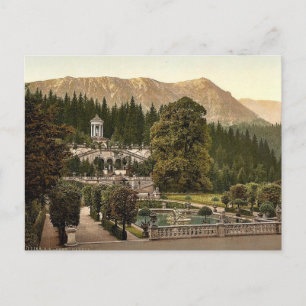 Het terras, het kasteel van Linderhof, de Boven-Be Briefkaart