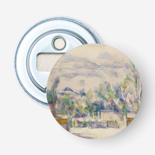 Het terras in de tuin bij Les Lauves, Cezanne Button Flesopener (Voorkant)