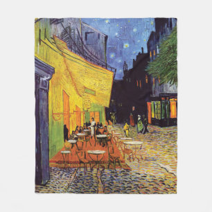 Het Terras van de koffie bij Nacht door Van Gogh Fleece Deken
