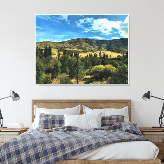 Het terrein van de Snake, Oregon Canvas Afdruk (Insitu (Slaapkamer))