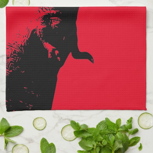 Het terrificeren T-Rex Dinosaur Grafische Illustra Theedoek (Gevouwen)