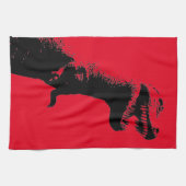 Het terrificeren T-Rex Dinosaur Grafische Illustra Theedoek (Horizontaal)