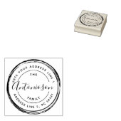 Het terugkeeradres van de Familienaam van de Cirke Rubberstempel (Gestempeld)