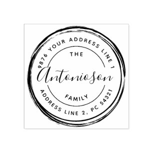 Het terugkeeradres van de Familienaam van de Cirke Rubberstempel