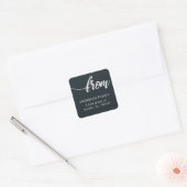 het terugkeeradres van het borstelmanuscript famil vierkante sticker (Envelop)