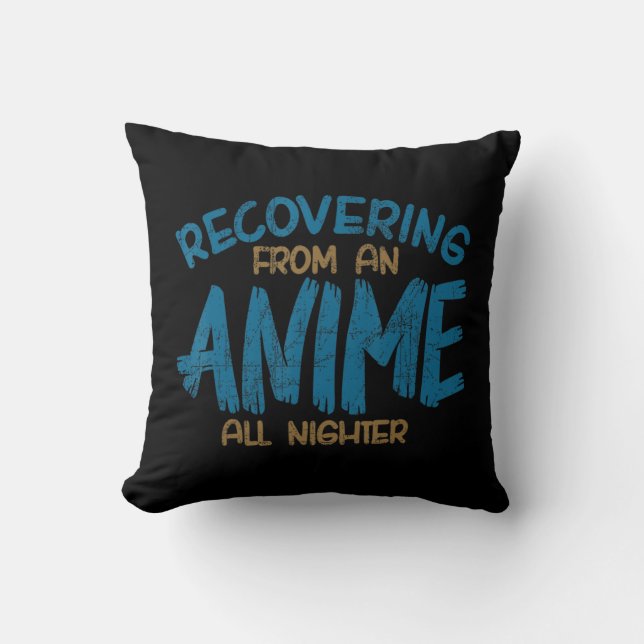 Het terugkrijgen van een dier Al Nighter Anime Man Kussen (Voorkant)