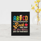 Het testen van ABCD Rock De Testdag Leraren Studen Kaart (Gele Bloem)
