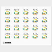 Het testen van Schattigee Cactus State Test Dag St Ronde Sticker (Vel)