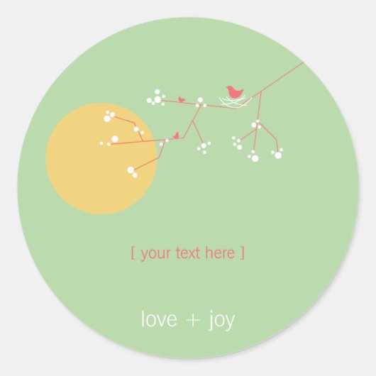 Het testen van vogelfamilie op bijkantoren Eenvoud Ronde Sticker (Voorkant)