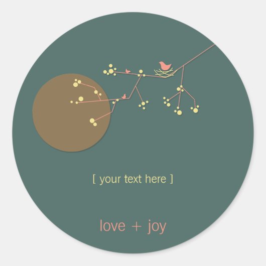 Het testen van vogelfamilie op bijkantoren Eenvoud Ronde Sticker (Voorkant)