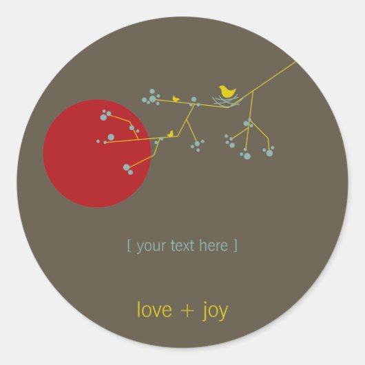 Het testen van vogelfamilie op bijkantoren Eenvoud Ronde Sticker (Voorkant)