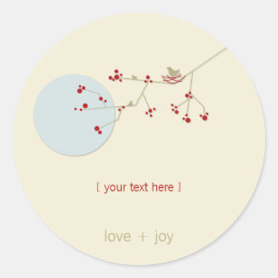 Het testen van vogelfamilie op bijkantoren Eenvoud Ronde Sticker