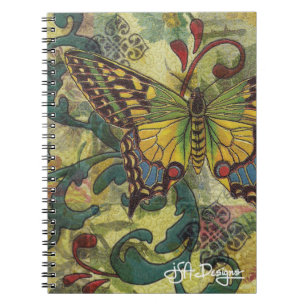Het textiel Notitieboekje van de Vlinder van de Notitieboek