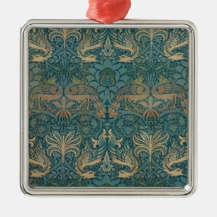 Het TextielOntwerp van de Pauw en van de Draak van Metalen Ornament