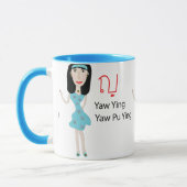 Het Thaise alfabet Yaw Ying betekent vrouw Mok (Links)