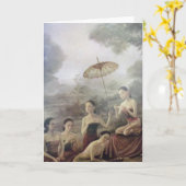 Het Thaise antiek wenskaart van de stijldruk Kaart (Gele Bloem)