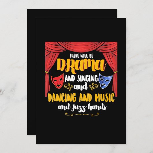 Het theater daar zal drama zijn save the date (Voorkant / Achterkant)