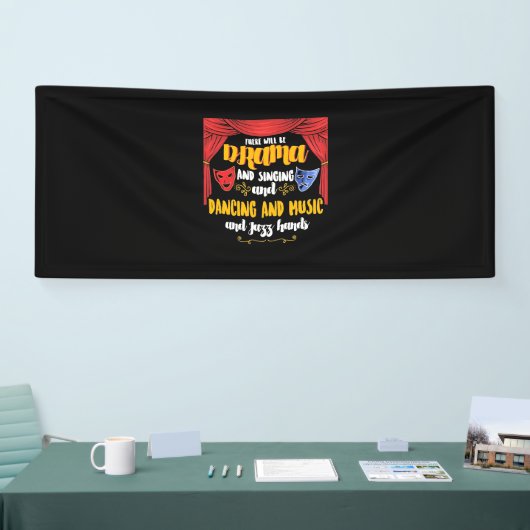 Het theater daar zal drama zijn spandoek (Beurs)