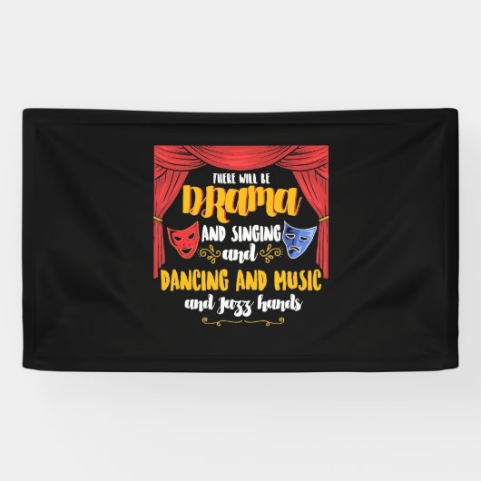 Het theater daar zal drama zijn spandoek (Horizontaal)