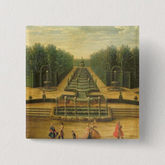 Het theater d'Eau in Versailles Vierkante Button 5,1 Cm (Voorkant)