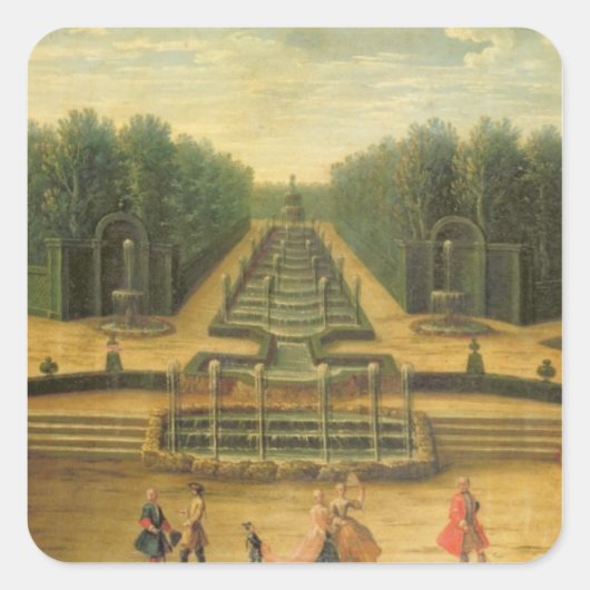 Het theater d'Eau in Versailles Vierkante Sticker (Voorkant)