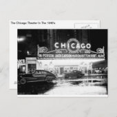 Het theater in Chicago in de jaren veertig van de  Briefkaart (Voorkant / Achterkant)