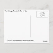 Het theater in Chicago in de jaren veertig van de  Briefkaart (Achterkant)