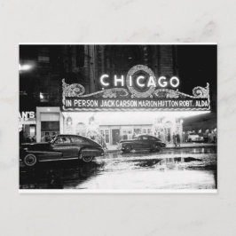 Het theater in Chicago in de jaren veertig van de Briefkaart