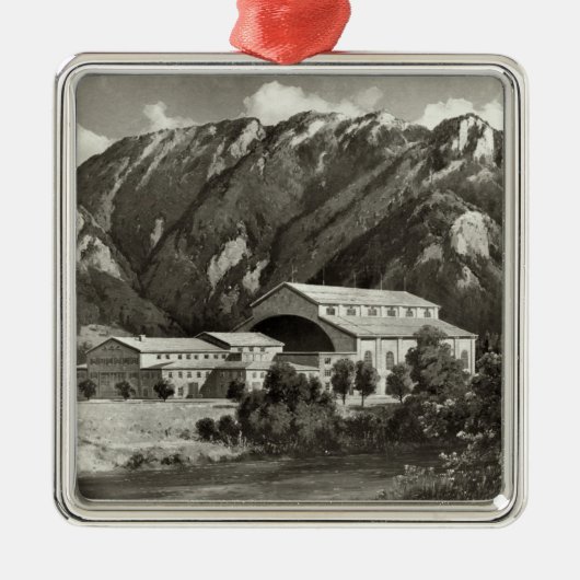 Het theater in Oberammergau, 1930 Metalen Ornament (Voorkant)