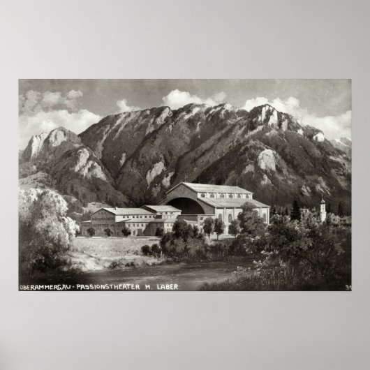 Het theater in Oberammergau, 1930 Poster (Voorkant)