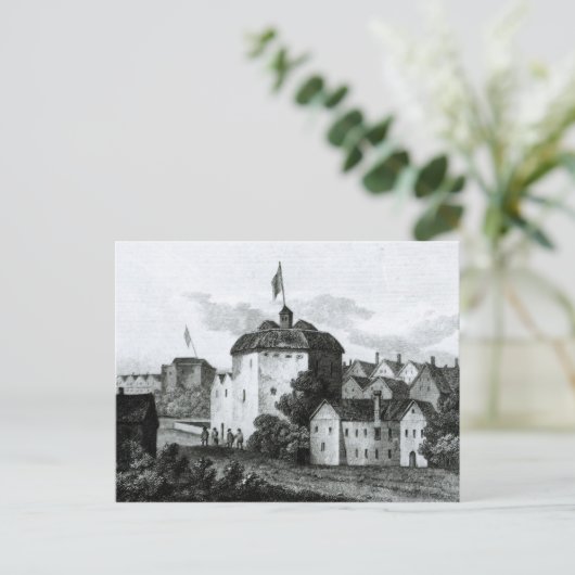 Het theater van het Wereldbol aan de bankzijde Briefkaart (Staand voorkant)