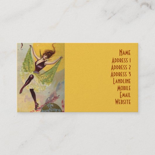 Het theater van Varieties in het paleis Visitekaartje (Voorkant)