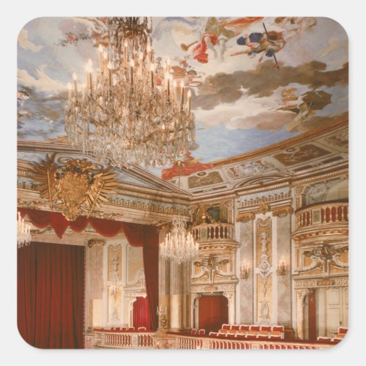 Het theater vierkante sticker (Voorkant)