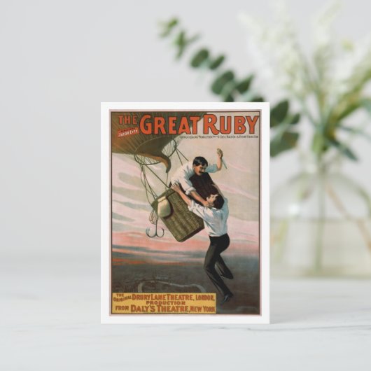 Het  theaterPoster "The Great Ruby" Briefkaart (Staand voorkant)