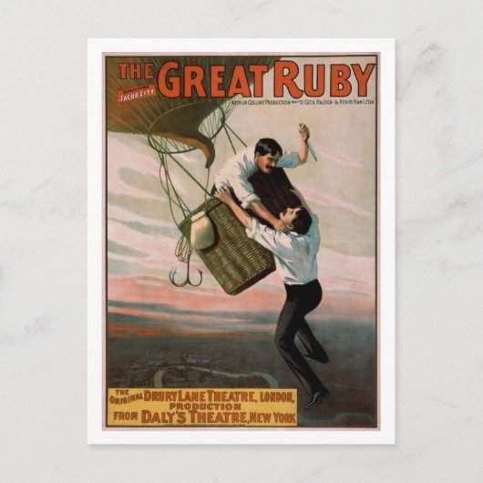 Het  theaterPoster "The Great Ruby" Briefkaart (Voorkant)