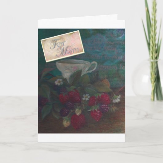 Het Theekopje van de Aardbei van de Verjaardag van Kaart (Voorkant)