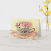 Het Theekopje van de moederdag van Bloemen Kaart (Gele Bloem)