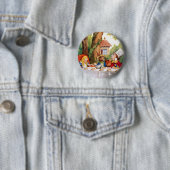 Het theekransje van de Gekke Hoedenmaker in Ronde Button 5,7 Cm (In situ)