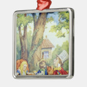 Het theekransje van de Gekke Hoedenmaker Metalen Ornament (Links)