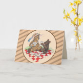 Het Theekransje van de teddybeer Kaart (Gele Bloem)