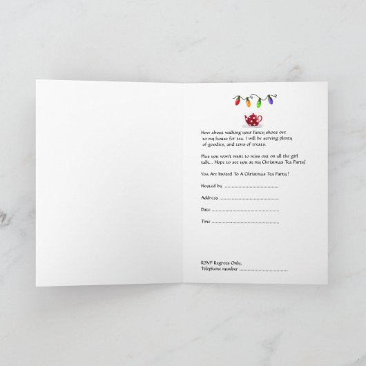 Het theekransjeUitnodiging van Kerstmis (Binnen)