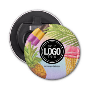 Het thema artsy waterverf-ijs personaliseren button flesopener