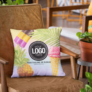 Het thema artsy waterverf-ijs personaliseren kussen