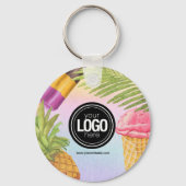 Het thema artsy waterverf-ijs personaliseren sleutelhanger (Voorkant)