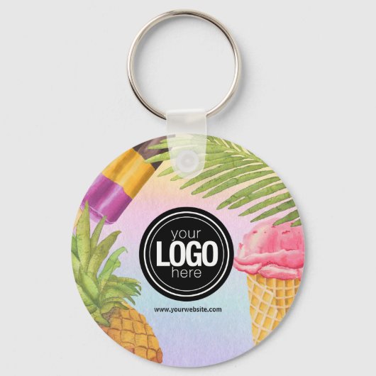 Het thema artsy waterverf-ijs personaliseren sleutelhanger (Voorkant)