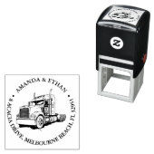 Het thema Bandit Semi Truck Zelfinktende Stempel (In situ)