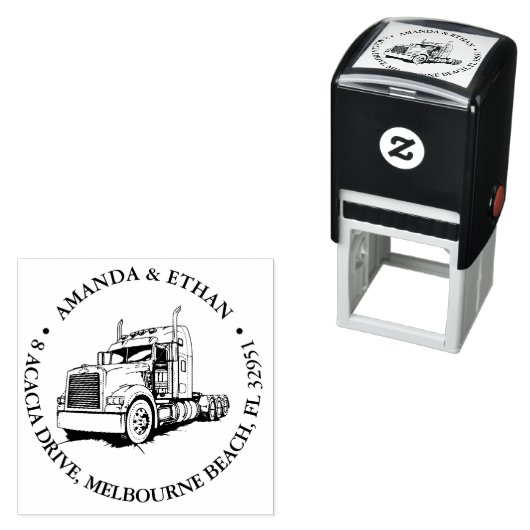 Het thema Bandit Semi Truck Zelfinktende Stempel (In situ)