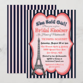 Het thema Bridal Shower Uitnodigingen van Parijs (Voorkant / Achterkant)