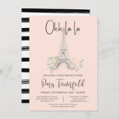 Het thema Bridal Shower Uitnodigingen van Parijs (Voorkant / Achterkant)